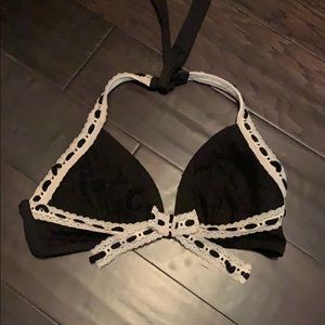 Betsey Johnson Black and White Bikini Top